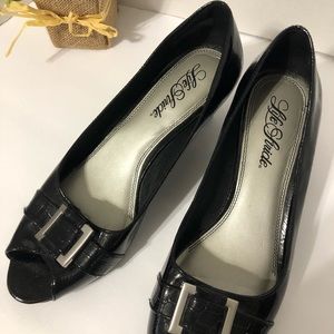 LifeStride Black Heel with Silver Buckle